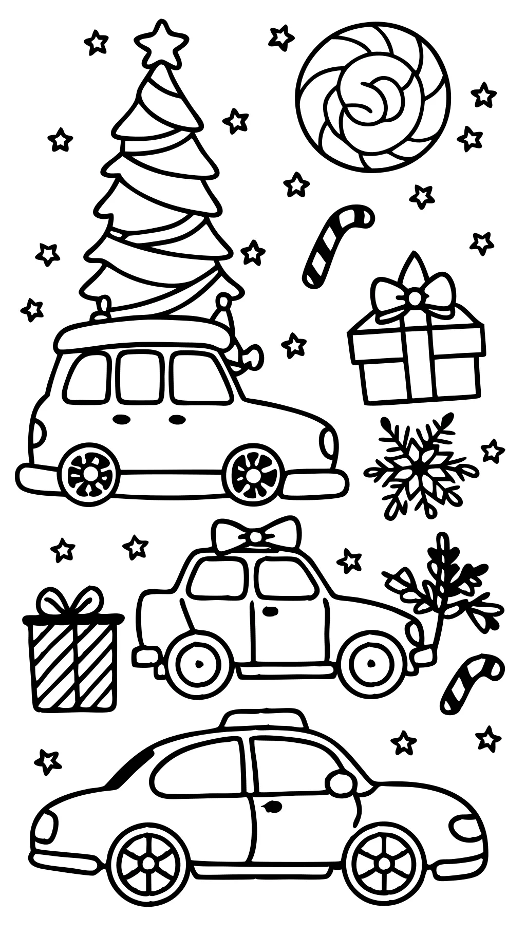 coloriages de voiture de Noël